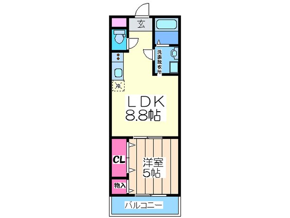 フジパレス谷町Ｂ棟の物件間取画像